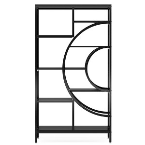 Resenkos Bookshelf, Bookcase Standing Shelf Unts,8-Tier Bookshelf, 71" Geometric Bookcase, Industrial Etagere Shelving Unit,Brown & - 1 of 4