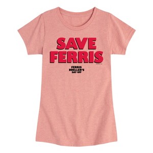 Girls' - Ferris Bueller's Day Off - Save Ferris Fitted Short Sleeve Graphic T-Shirt - 1 of 4
