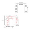 Vynxaria Modern Gamer Desk - 2-Tier, 47" Wide, Black with Blue Accents, PC Tower Stand & Shelves - 3 of 4