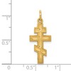 Black Bow Jewelry 14k Yellow Gold, Diamond Cut Eastern Orthodox Cross Charm, 12 x 25mm - 4 of 4