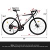 NAYSAYE Bicycle 700C Road Bike Lightweight Aluminum Frame 16 Speed with Disc Brakes for Men and Women, Dark Blue, 68"*18"*37.5" - 4 of 4