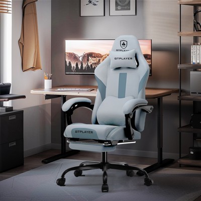 GTPLAYER Ergonomic Gaming Chair with Footrest, Lumbar Support, Breathable Computer Chair with Pocket Spring Cushion, Chairs for Adults