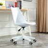 21.3"Modern Home Office Desk Chairs, Adjustable 360 Swivel Chair Engineering Plastic Armless Swivel Computer Chair,Brown - 4 of 4