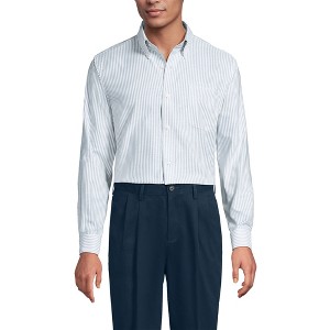 Lands' End Men's Traditional Fit Solid No Iron Supima Oxford Dress Shirt - 1 of 4