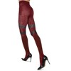 Memoi Women's Stripe Slouched Cotton Blend Sweater Tights - 3 of 4