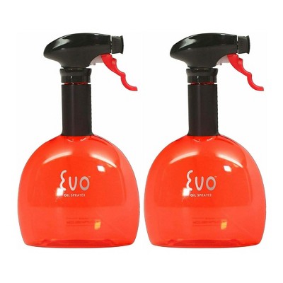 Evo Oil Sprayer Non-aerosol Bottle For Cooking Oils (2-pack, 18oz, Red ...