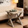 Gulches Transitional Antique Gray MDF Pine 22 in Wood Trestle Base End Tables - 3 of 4