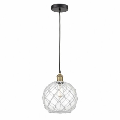 Farmhouse Rope - 1 Light Mini Pendant In Industrial Style-12.75 Inches Tall and 10 Inches Wide