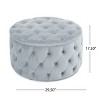 NicBex Ottoman Foot Rest with Buttons Stylish Footstools and Ottomans Round Upholstered Velvet Ottoman for Bedroom, Living Room - 4 of 4
