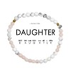ETHIC GOODS Women's 4mm Morse Code Bracelet [DAUGHTER] - Mother of Pearl & Pink Rhodonite - 3 of 4