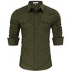Men's Western Cowboy Shirt Long Sleeve Cotton Embroidered Casual Button Down Work Shirt with Pockets - 2 of 4