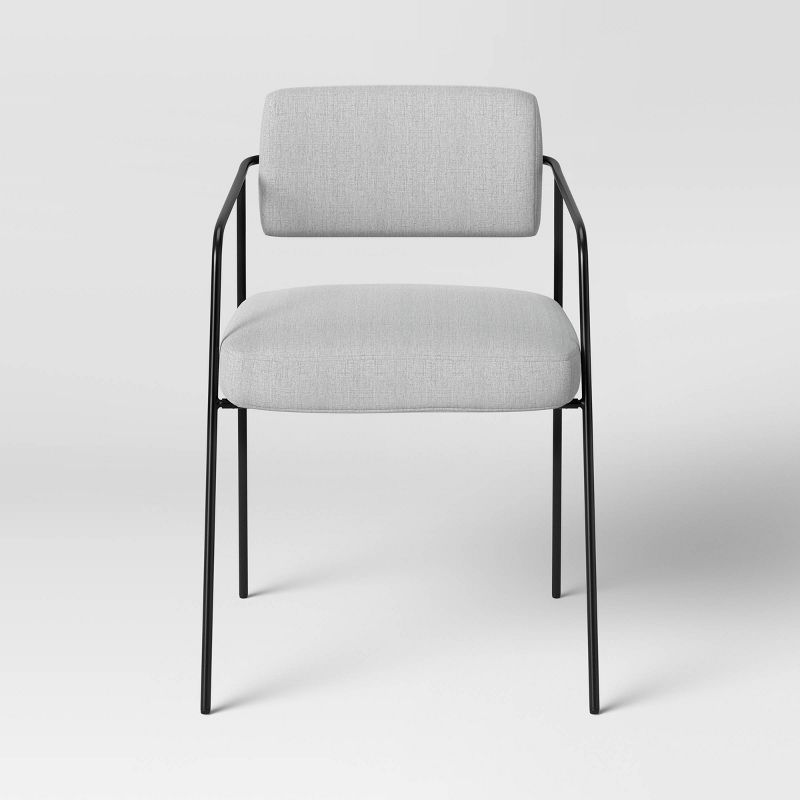 Smyth Metal Frame Upholstered Dining Chair Gray - Threshold&#8482;, 4 of 9