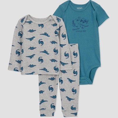 Image of Carter's Just One You® Baby Boys' Dino Top & Bottom Set - Blue 3M