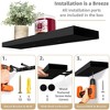 Set of 3 (24"x9") Sorbus Rectangle Floating Shelves with Invisible Brackets - for Bedroom, Kitchen Decor, Bathroom Shelves - 4 of 4