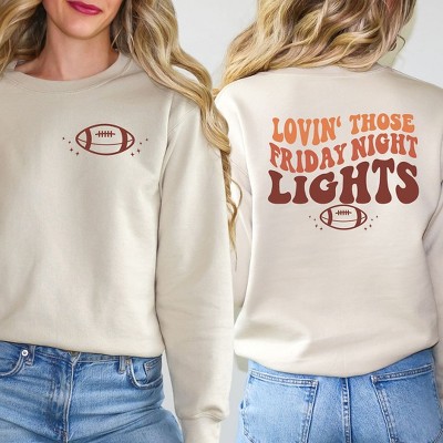 Simply Sage Market Women's Graphic Sweatshirt Friday Night Lights Football Front and Back Design