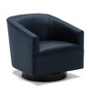 Faux Leather Wood Base Swivel Chair with Solid Wood Frame, Foam Cushion, and Transitional Styling - 2 of 4