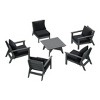 WestinTrends Avalon Outdoor 6-Piece Modular Sectional Patio Furniture Sofa Set, Gray/Black - 4 of 4