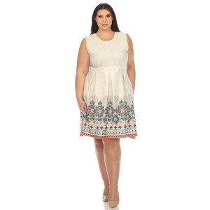 Plus Size Fit and Flare Knee Length Dress - 1 of 4