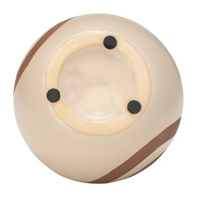 Ivory and Beige Round Ceramic Abstract Vase