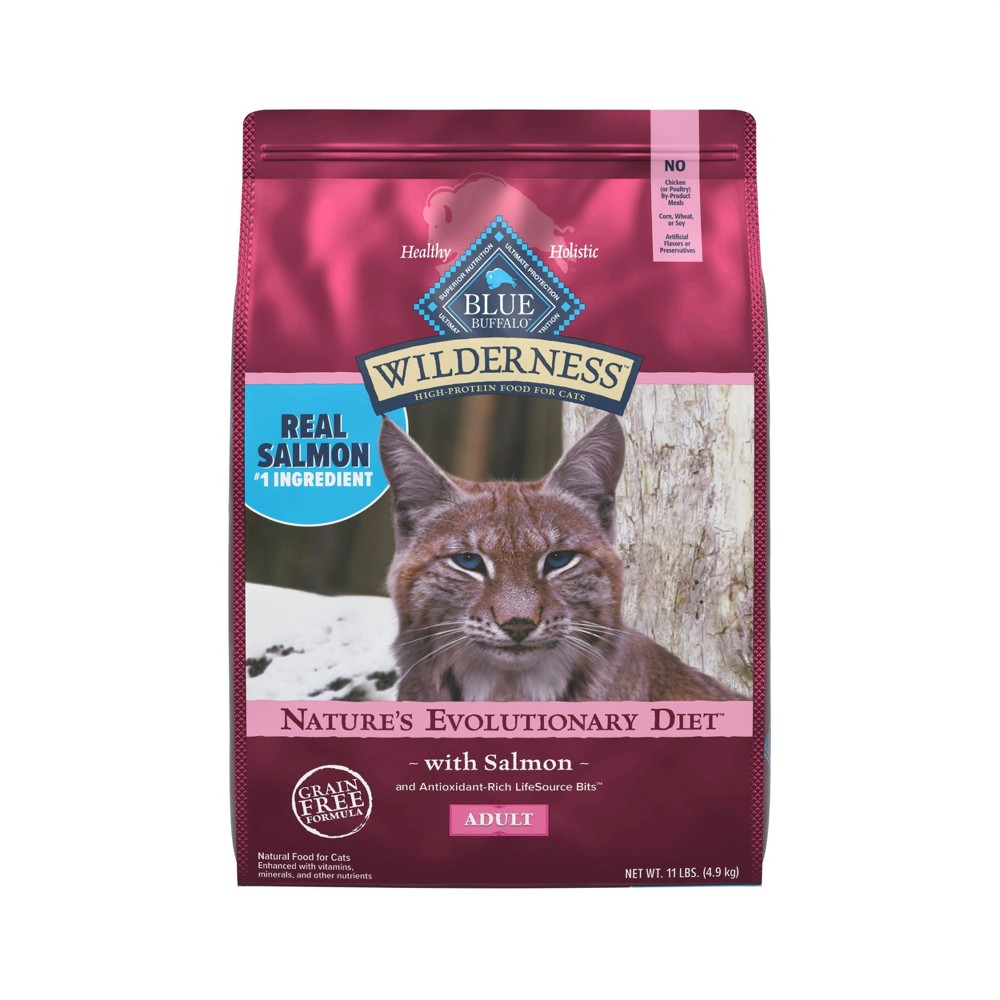 Blue Buffalo Wilderness Grain Free with Salmon Adult Premium Dry Cat Food - 11lbs