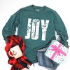 Joy Block Distressed - Women's Garment Dyed Long Sleeve Graphic T-Shirt - 2 of 4