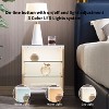 Crystal Modern Bedside Table with 3 Color LED Lighting,  Nightstand with 2-tier Glass Storage Shelf for Bedroom, Indoor Furniture - The Pop Home - 3 of 4