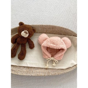 MyKids-USA Winter Infant Baby Boys And Girls Solid Fluffy Thermal BOMBER Hats - 1 of 4