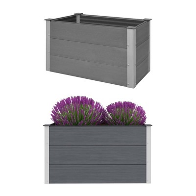 VidaXL Garden Raised Bed WPC 39.4 inches x19.7 inches x21.3 inches  Gray