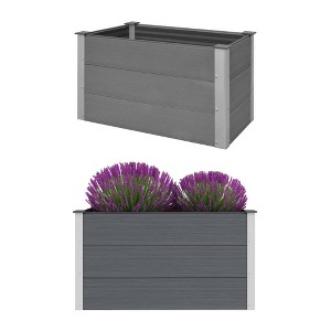 VidaXL Garden Raised Bed WPC 39.4 inches x19.7 inches x21.3 inches  Gray - 1 of 4