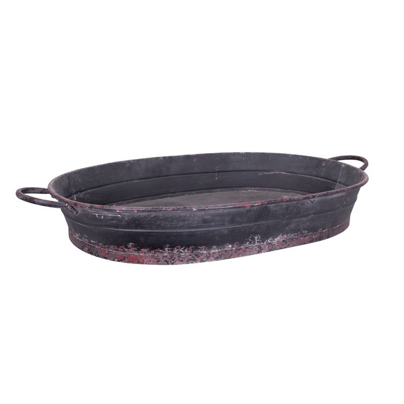 Oval Metal Tray - Black - Storied Home, 3 of 6