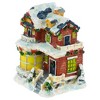 Northlight Two Story Snowy House with Garland and Wreaths Christmas Village Decoration - 4" - 3 of 4