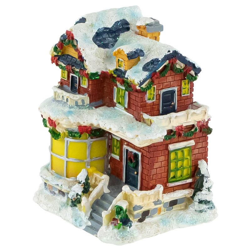 Northlight 4" Two Story Snowy House Christmas Village Decoration, 3 of 6