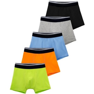 TIICHOO Washable Incontinence Underwear for Boys Cotton Reusable Nighttime Underwear Boxer Briefs 5 Pack - 1 of 4