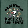 Women's - Peanuts - Bratwurst Pretzel And Repeat Snoopy Lightweight French Terry Slouchy - 2 of 4