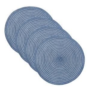 Unique Bargains Woven Braided Washable Decorative Round Placemat 4 Pcs - 1 of 4