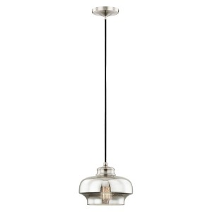 Livex Lighting Art Glass 1 - Light Pendant in  Brushed Nickel - 1 of 1