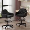 VECELO Home Office Desk Chair PU Leather Office Chair With Height Adjustable Seat Ergonomic Swivel Stool with Back and Arm Black/Beige/Gold - 4 of 4