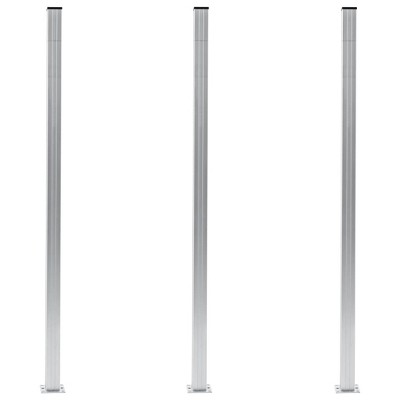 VidaXL Fence Posts 3 pcs Aluminum 72.8"