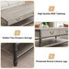 41" Coffee Table with 2 Storage Drawers, Rustic Coffee Tables w/Storage Shelf and Metal Legs, - 4 of 4