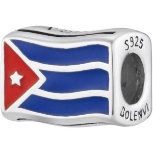 Sterling Silver Travel Charm - World Flags Country Bead for Bracelets, Gift for Mom & Daughter - 1 of 4