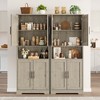 70 Inch Tall Kitchen Pantry Cabinet, Freestanding Storage Cabinet with 4 Doors and Adjustable Shelves for Dining Room - 4 of 4
