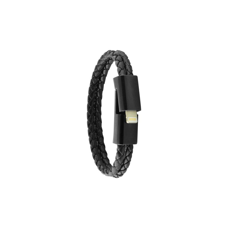 Ercko Double Leather Bracelet for iPhone 11/XR/11 Pro/XS/8/7/6/5 - Black (Size L), 1 of 4