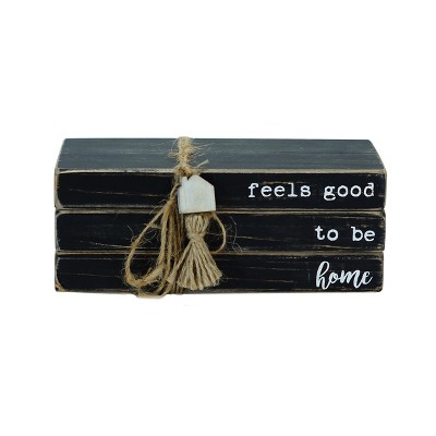VIP Wood 7.5 in. Black Faux Book Feels Good to Be Home