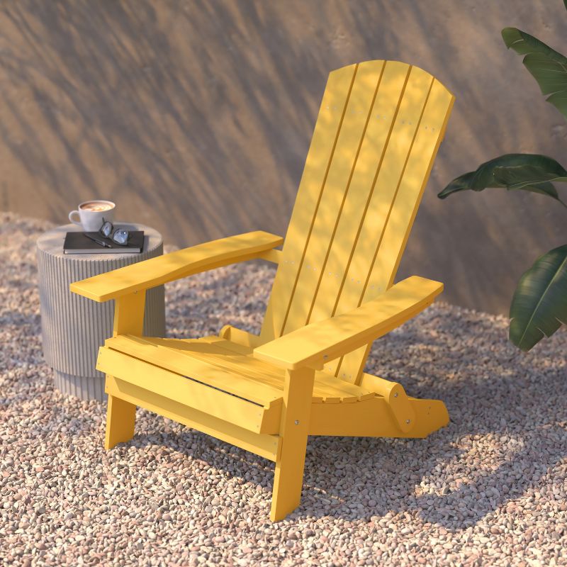 Flash Furniture Set of 2 Charlestown All-Weather Poly Resin Folding Adirondack Chair, 6 of 14