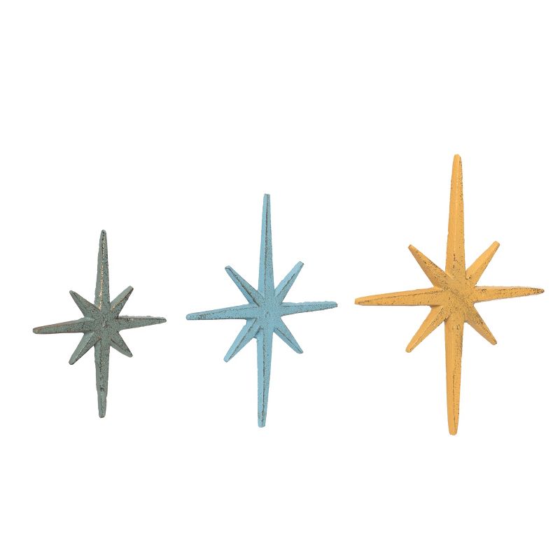 Transpac Metal 8.66 in. Multicolor Spring Bright Stars Wall Decor Set of 3, 2 of 4
