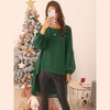 Seta T Women's Lantern Long Sleeve Round Neck High Low Irregular Hem Casual Blouse - 2 of 4