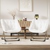 TackView Folding Saucer Chair for Adults, Faux Fur Reading Lounge Chair with Plush Cushion & Metal Legs, No Assembly, for Living Rooms - 4 of 4