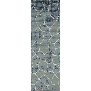 Contemporary Modern Geometric Cobblestone Indoor Runner or Area Rug by Blue Nile Mills - 1 of 4