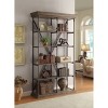 86.5" Corbin Double Bookcase Brown - Treasure Trove Accents: Steel Frame, 4-Tier Etagere Storage Organizer - 3 of 4