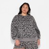 Women's Leopard Bats Fleece Graphic Sweatshirt - Charcoal Gray - 2 of 3